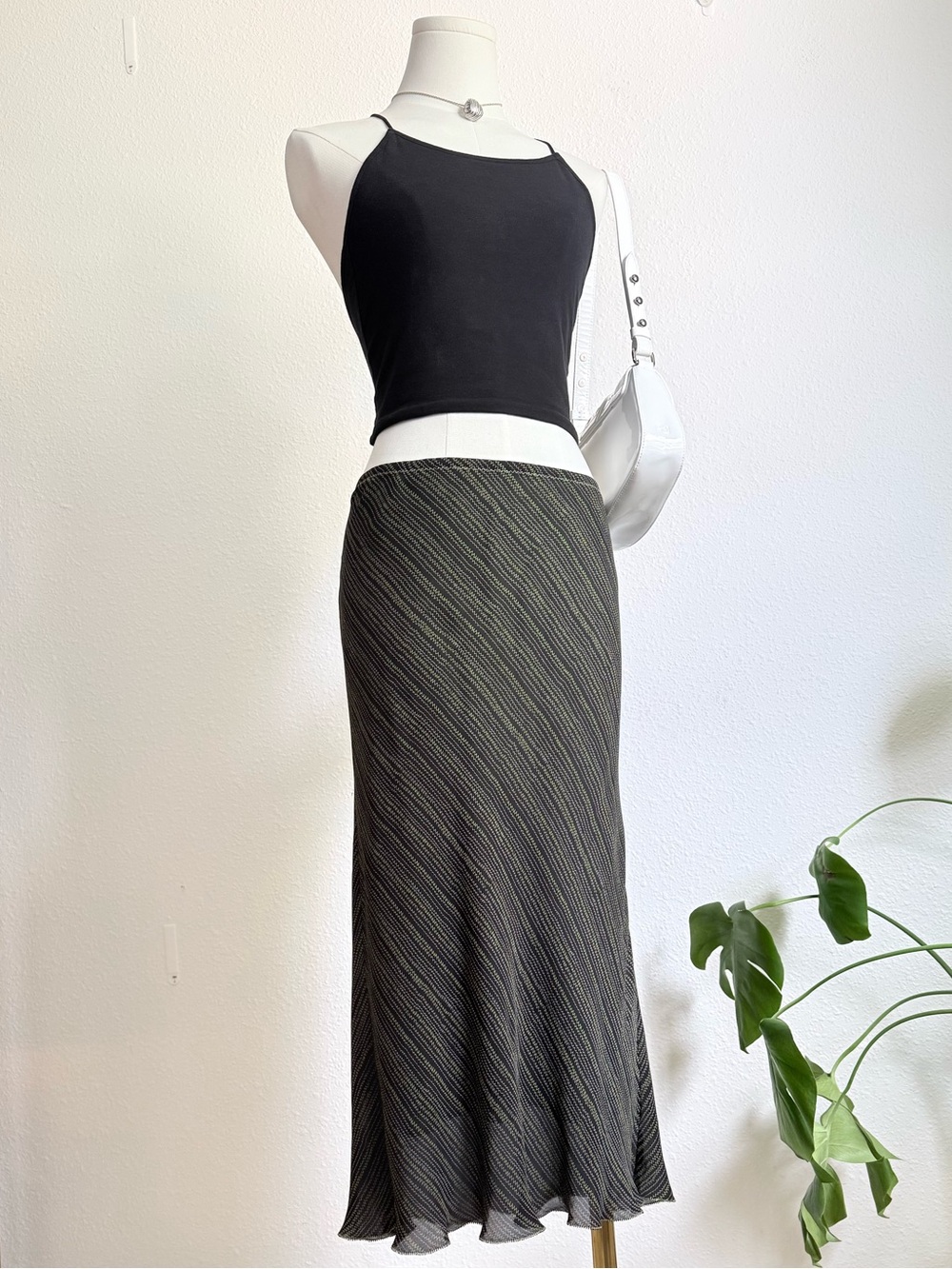 Y2K Max Studio Silk Midi Slip Skirt Fairy Grunge Whimsygoth Chic
